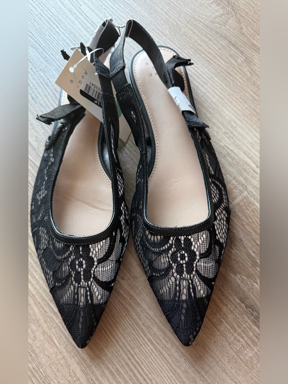 Target Black Lace Pointed-Toe Slingback Flats
